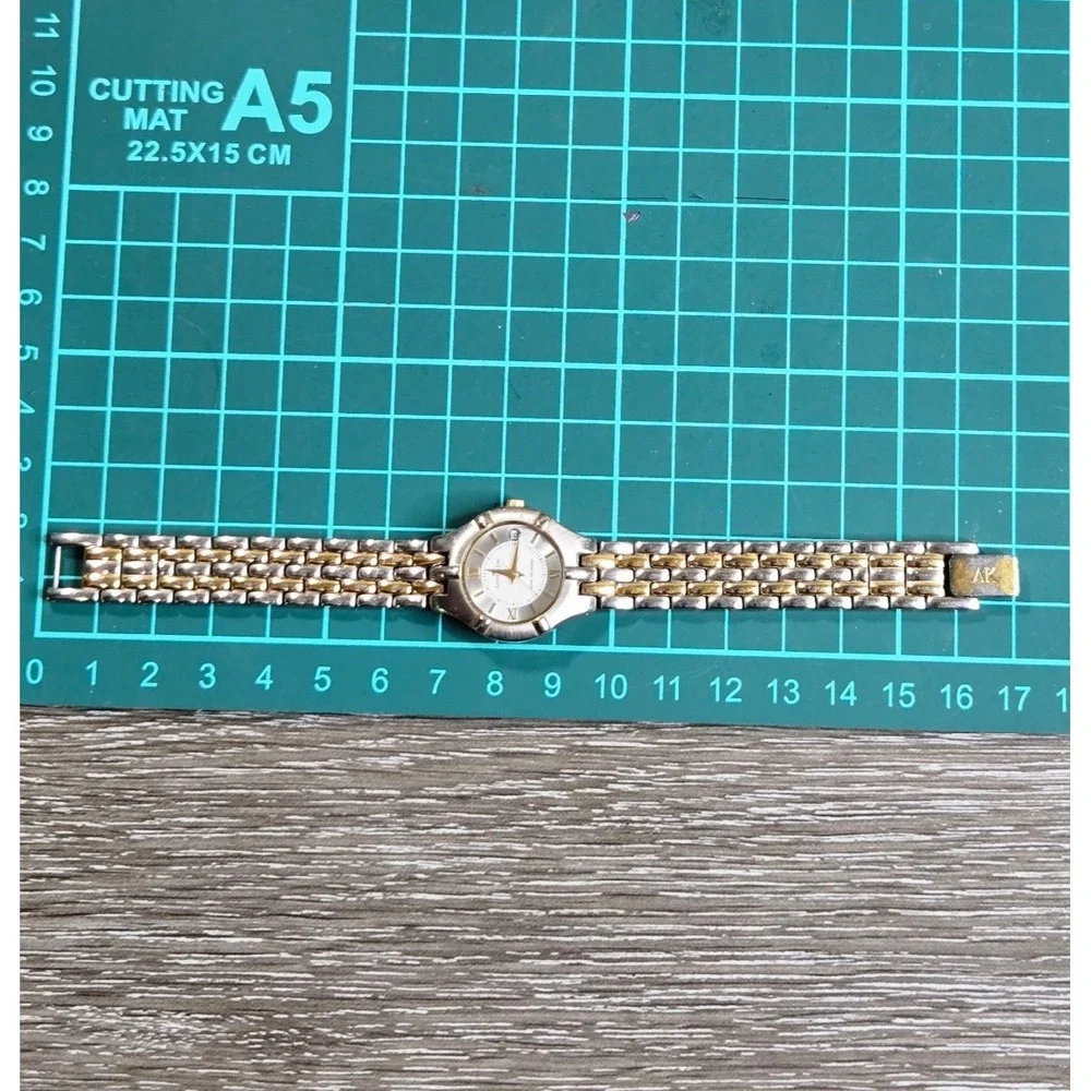 Anne Klein Women's Two Tone Watch 10/6411 Silver Gold Bracelet Date Day